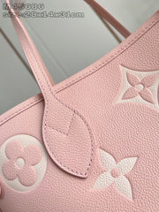 (Pre-Order) Louis Vuitton Neverfull MM – Baby Pink Empreinte Leather (Replica)