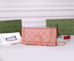(Pre-Order) GG Pink Monogram Chain Wallet (Replica)