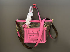 (Pre-Order) Louis Vuitton Neverfull 24 Bandoulière Inside-Out – Monogram Canvas & Leather Combo (Replica)