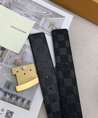 (Pre-Order) Louis Vuitton Damier Graphite LV Initiales Belt (Replica)