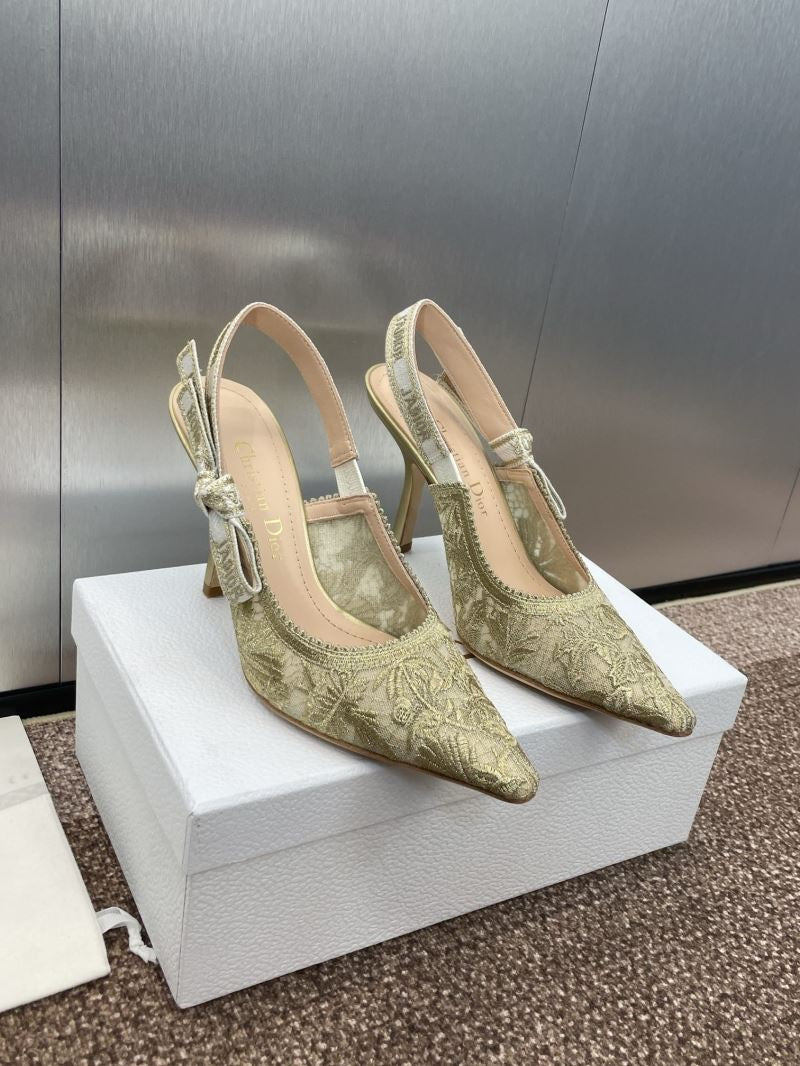 (Pre-Order) Christian Dior-Inspired Embroidered Slingback Heels (Replica)