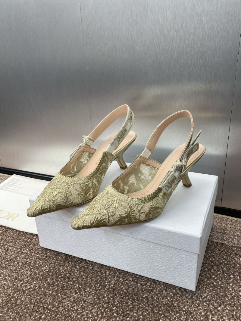 (Pre-Order) Christian Dior-Inspired Embroidered Slingback Heels (Replica)