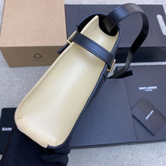 (Pre-Order) Saint Laurent Manhattan Baguette Bag – Black & Beige Two-Tone (29CM) (Replica)