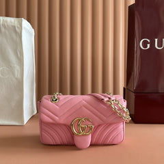 (Pre-Order) Gucci GG Marmont Mini Matelassé Shoulder Bag – Pink (Replica)