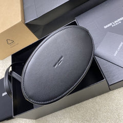 (Pre-Order) YSL Leather Bucket Bag with Gold Logo (Black) (Replica)