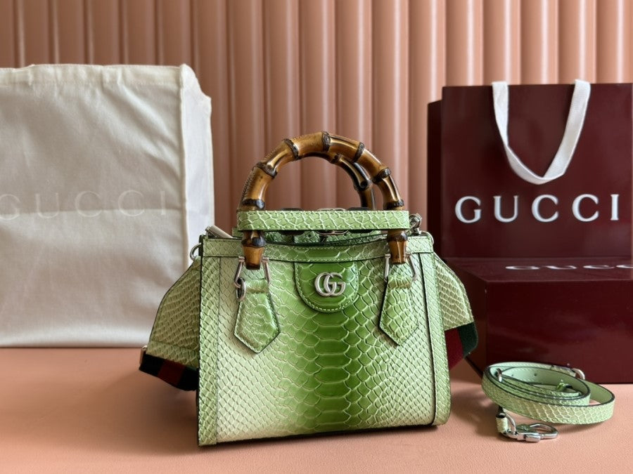 (Pre-Order) Gucci Bamboo-Handled Mini Tote In Python Elegance (Replica)