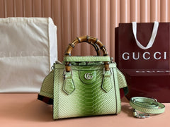 (Pre-Order) Gucci Bamboo-Handled Mini Tote In Python Elegance (Replica)