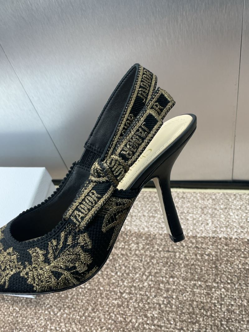 (Pre-Order) Christian Dior-Inspired Embroidered Slingback Heels (Replica)