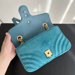 (Pre-Order) Gucci GG MARMONT VELVET SMALL SHOULDER BAG (Replica)