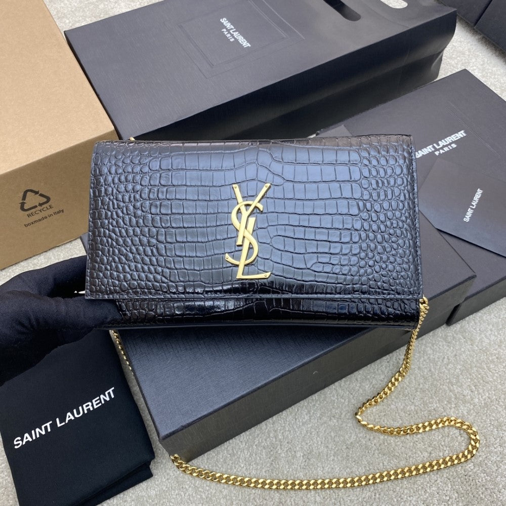 (Pre-Order) YSL Kate Chain Crocodile Leather Crossbody
Bag (Replica)