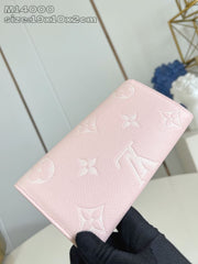 (Pre-Order) Louis Vuitton Sarah Wallet – Light Pink Monogram Empreinte (Replica)