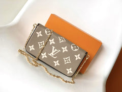 (Pre-Order) Louis Vuitton Félicie Pochette – Taupe Monogram Giant (Replica)