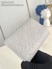 (Pre-Order) Louis Vuitton Grey Monogram Embossed Compact Wallet (Replica)