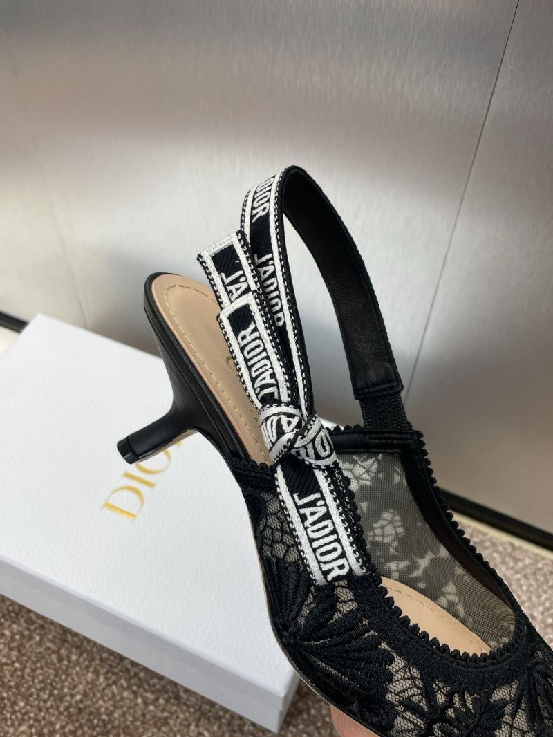 (Pre-Order) Christian Dior-Inspired Embroidered Slingback Heels (Replica)