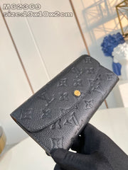(Pre-Order) Black Embossed Monogram Wallet (Replica)