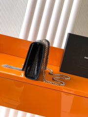 (Pre-Order) YSL Kate Small Croc-Effect Chain Bag – Silver Hardware (Replica)