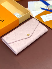 (Pre-Order) Louis Vuitton Empreinte Long Wallet (Blue & Pink) (Replica)