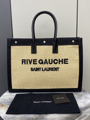 (Pre-Order) Saint Laurent Rive Gauche Straw & Canvas Tote (48CM) (Replica)