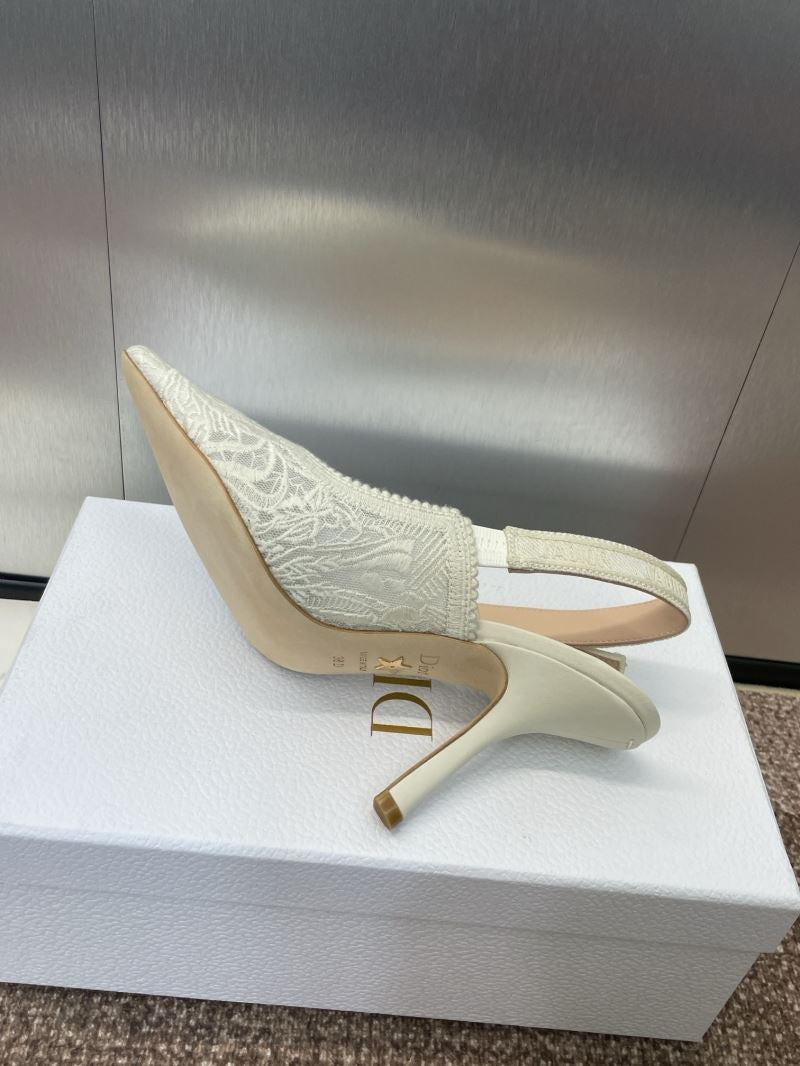 (Pre-Order) Christian Dior-Inspired Embroidered Slingback Heels (Replica)
