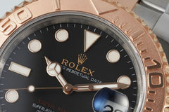 (Pre-Order) Rolex Yacht-Master Black Dial – Two-Tone Rose Gold & Silver – 40MM (Replica)