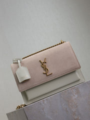 (Pre-Order) YSL White Matte Gold Buckle Sunset Bag (Replica)