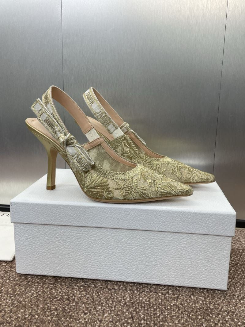 (Pre-Order) Christian Dior-Inspired Embroidered Slingback Heels (Replica)