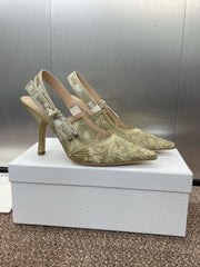 (Pre-Order) Christian Dior-Inspired Embroidered Slingback Heels (Replica)