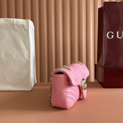 (Pre-Order) Gucci GG Marmont Small Shoulder Bag Pink (Replica)