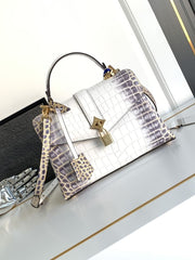 (Pre-Order) Louis Vuitton Rose des Vents – White & Violet Croc-Embossed (Replica)