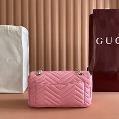 (Pre-Order) Gucci GG Marmont Small Shoulder Bag Pink (Replica)