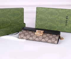 (Pre-Order) Gucci Padlock Chain Wallet – Available in Black or Red (Replica)