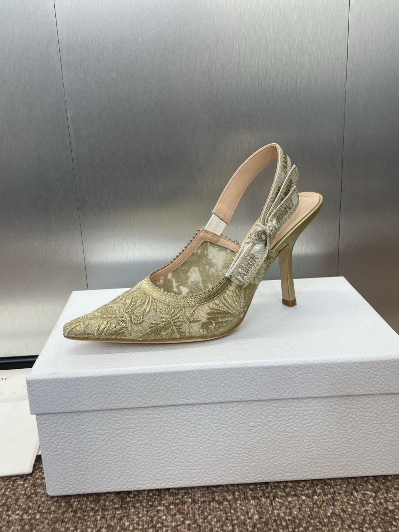 (Pre-Order) Christian Dior-Inspired Embroidered Slingback Heels (Replica)