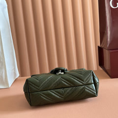 (Pre-Order) Gucci GG Marmont Super Mini Matelassé Shoulder Bag – Olive Green (Replica)