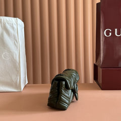 (Pre-Order) Gucci GG Marmont Super Mini Matelassé Shoulder Bag – Olive Green (Replica)