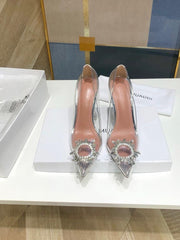 (Pre-Order) Amina Muaddi BEGUM GLASS SLING TRANSPARENT PVC (Replica)