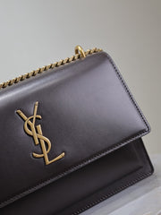 (Pre-Order) YSL Sunset Classic Coffee Bag With Gold Buckle 22cm (Replica)