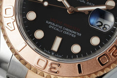 (Pre-Order) Rolex Yacht-Master Black Dial – Two-Tone Rose Gold & Silver – 40MM (Replica)
