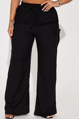 (INSTOCK NOW) Fashion Nova Camilla Wide Leg Cargo Pant - Black