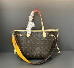 (Pre-Order) Louis Vuitton Neverfull MM with Red Strap (Replica)