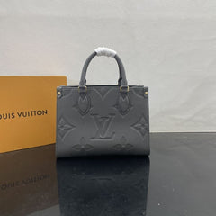 (Pre-Order) Louis Vuitton OnTheGo PM – Black Embossed Leather (Replica)