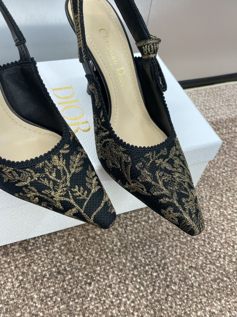 (Pre-Order) Christian Dior-Inspired Embroidered Slingback Heels (Replica)