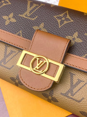 (Pre-Order) Louis Vuitton Daphne Monogram Wallet – Brown Trim (Replica)