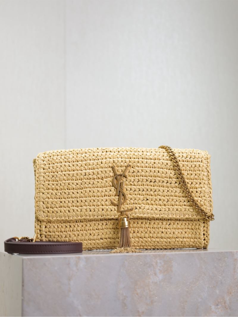 (Pre-Order) YSL Raffia Uptown Chain Bag – Natural Beige (Replica)