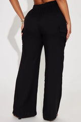 (INSTOCK NOW) Fashion Nova Camilla Wide Leg Cargo Pant - Black