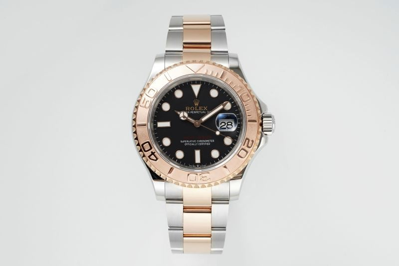 (Pre-Order) Rolex Yacht-Master Black Dial – Two-Tone Rose Gold & Silver – 40MM (Replica)