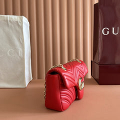 (Pre-Order) Gucci GG Marmont Small Shoulder Bag Red (Replica)