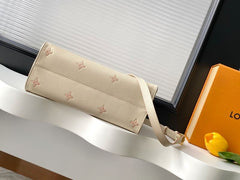 (Pre-Order) Louis Vuitton OnTheGo PM – Empreinte Leather (Cream with Pink Monogram) (Replica)