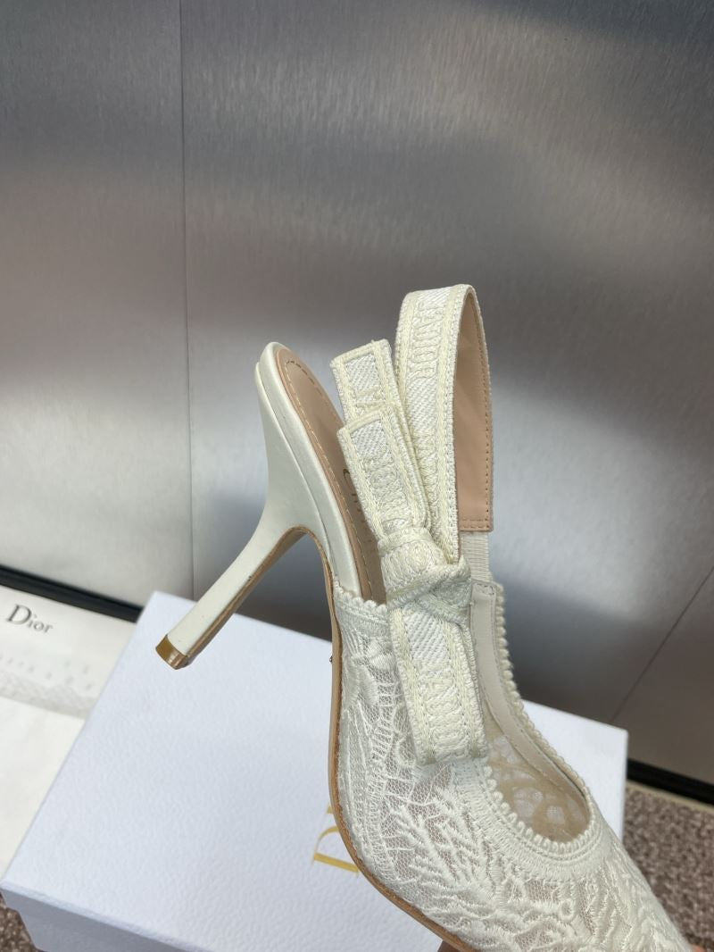 (Pre-Order) Christian Dior-Inspired Embroidered Slingback Heels (Replica)