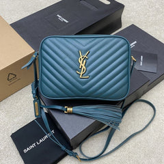 (Pre-Order) YSL Lou Camera Bag – Teal with Gold Hardware (Replica)