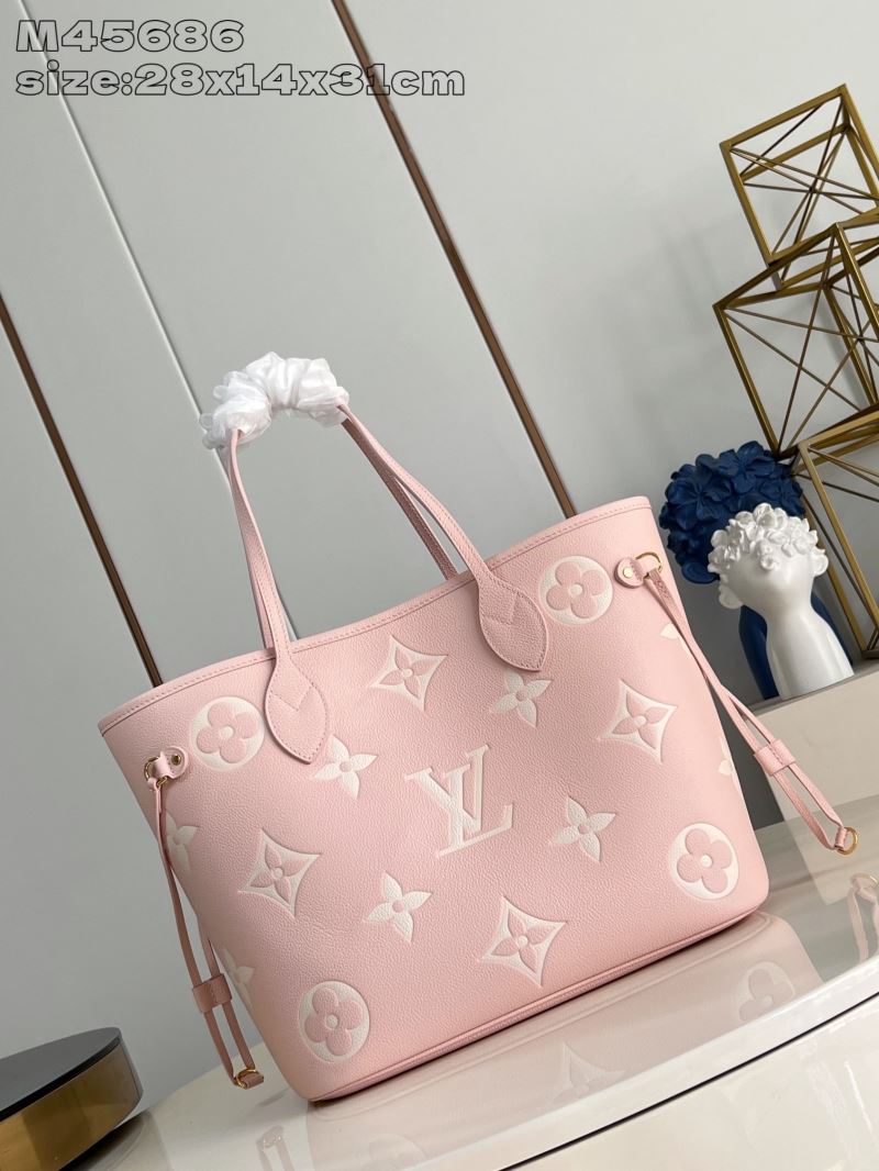 (Pre-Order) Louis Vuitton Neverfull MM – Baby Pink Empreinte Leather (Replica)